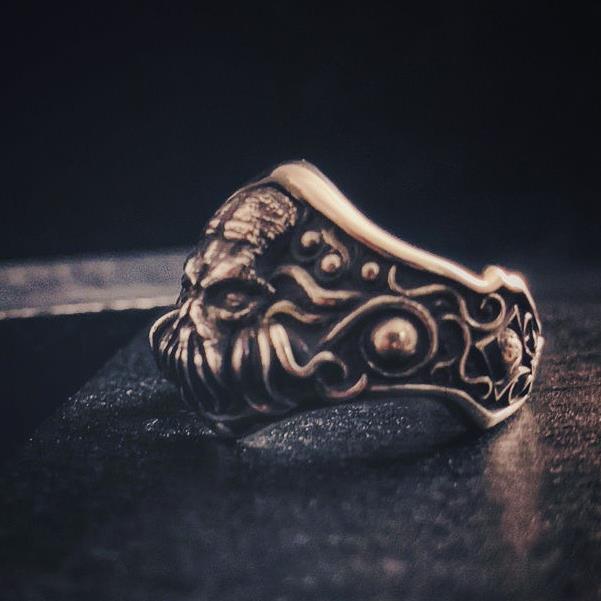 Pierścień Cthulhu Męski Modny Pierścień Snu Regulowany Pierścień Ciemna Magia Mityczna Biżuteria