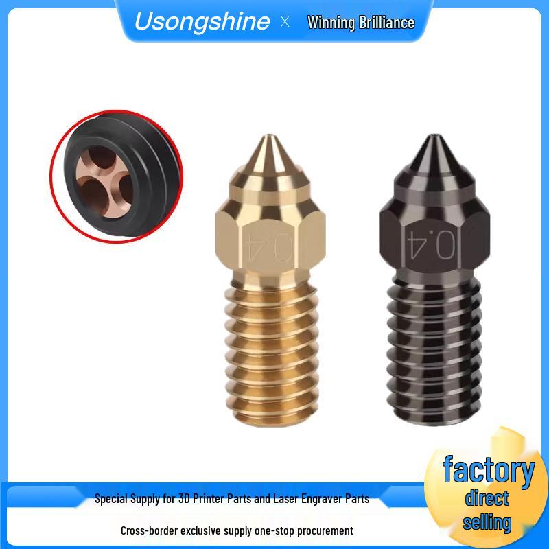 

Elegoo Neptune 4/4 Pro Hardened Steel Triple-Hole Nozzle for 3D Printers Brass CHT Nozzle 1.75mm/0.6mm