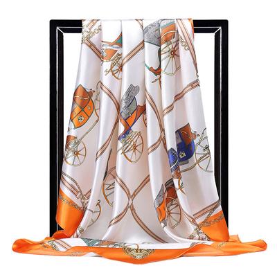 Vogue Foulard Σατέν τετράγωνο μεταξωτό κασκόλ Φουλάρια υψηλής ποιότητας 1 τμχ 90*90 cm Φουλάρια σάλι Κομψές δημοφιλείς γυναίκες
