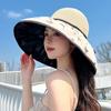 Sun Protection Hat With Butterfly Bow Summer Beach Wide Brim Sun Hat For Women