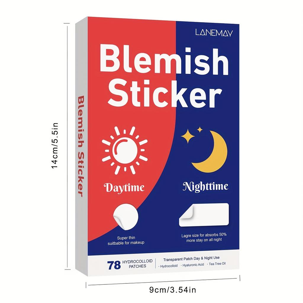 78pcs/set Face Skin Care Acne Pimple Patch 2 Sizes Invisible Professional Healing Absorbing Spot Sticker Covering for Men Women