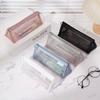 Simple Transparent Mesh Pencil Bag Three-dimensional Triangular Stationery Bag for Men and Women