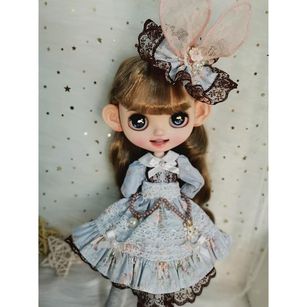Blythe Outfit Obitsu 24 Clothing Licca Azon Jenny Doll Clothes Pink Bunny Ears