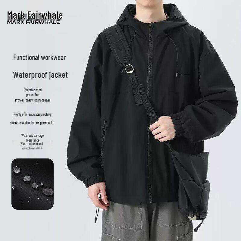 Mark Fairwhale Men's Windproof Hooded Techwear Jacket