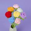 1pc Creative Crochet Flowers Finished Knitting Rose Flower  Wedding Bouquet Cute Fake Flowers Friends Gift Home Decor