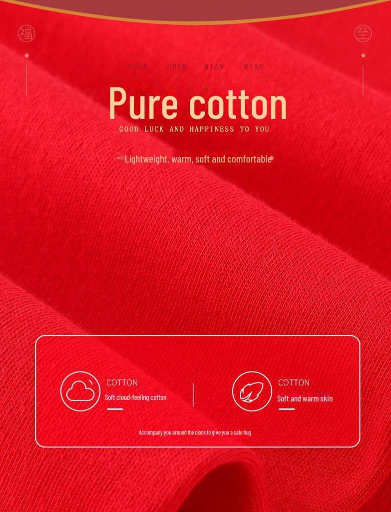 Rok Draka Červená Bavlněná Zvěrokruhová Sada Spodního Prádla pro Děti - Chlapecký a Dívčí Podzimní Svetr a Kalhoty