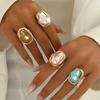 4pcs Elegant Imitation Baroque Pearl Ring Set for Women Vintage Statement Adjustable Rings Daily Wear Jewelry