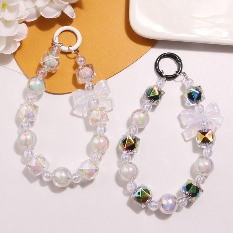 Eye Catching Mobile Phone Chain Acrylic Pendant Cellphone Lanyard For Women Girls Telephone Strap Jewelry Drop-resistant