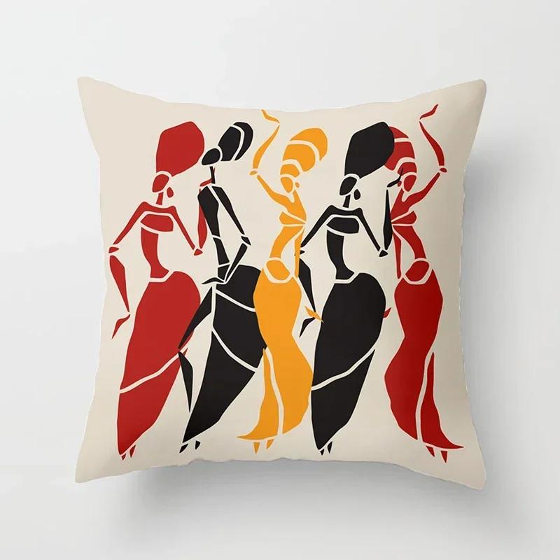 40/45/50/60cm Africa Life Collection Afrikanische Frau Kissenbezug Sofa Auto Dekorative Kissenhülle für Heimdekor Kissenbezug