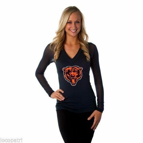 All Sport Couture NFL Womens Chicago Bears Wildkat Dark Navy Shirt NWT XS, M, L Unisex T-Shirt S
