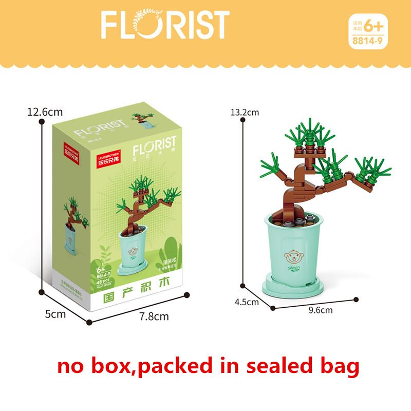 Creative Kawaii Milk Tea Cup Building Block Flower Bouquet Potted DIY Rose Bricks Decor Toys For Children Kids Christmas Gift