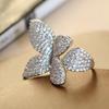 Korean Rhinestone Flower Ring: Elegant, Versatile Index Finger Jewelry for Women