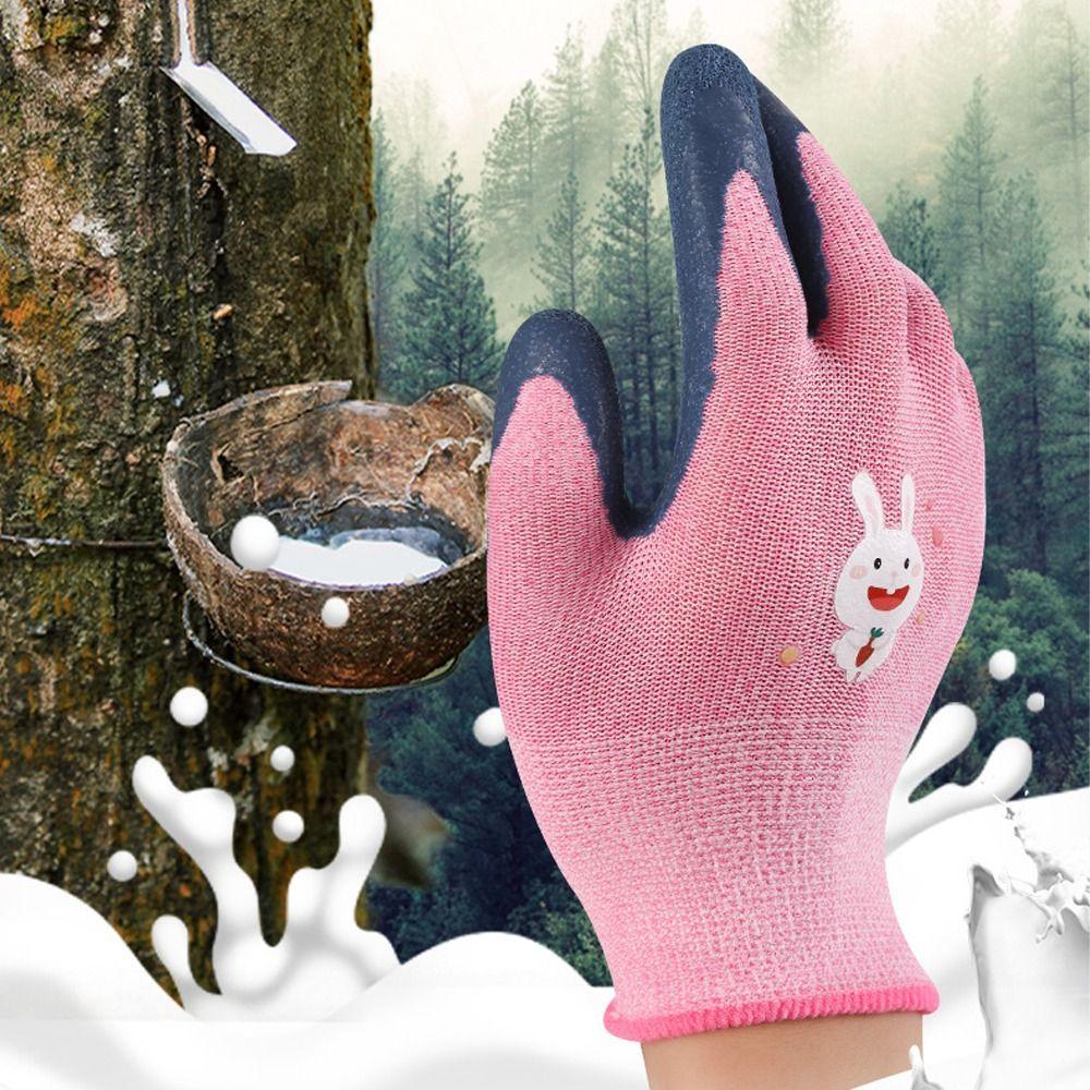 

2 Pairs Thickening Kids Work Gloves Safety Gardening Gloves for Student Children M світло-рожевий колір