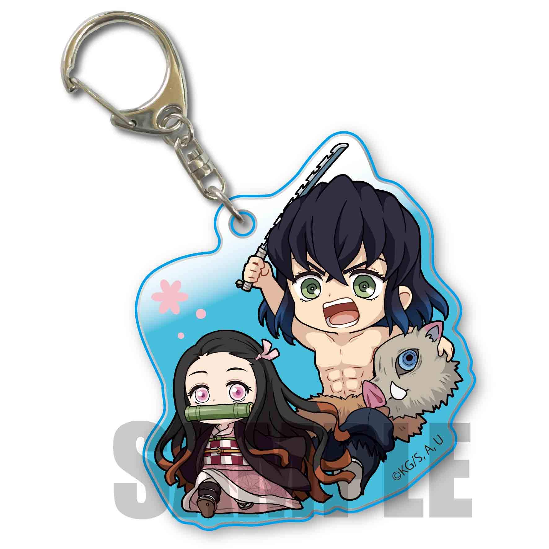Bell House Demon Slayer Inosuke Nezuko Acrylic Keychain with Nezuko &