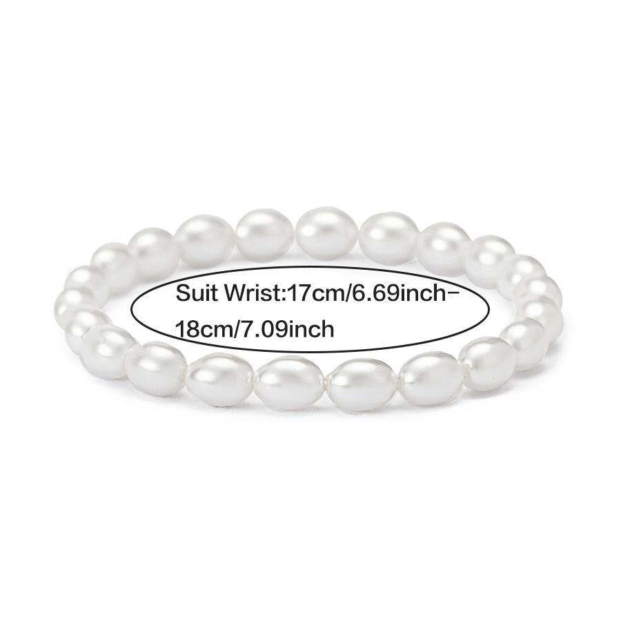 Noter Understated Elegant Women Strand Bracelet Imitation Pearls In 4 Shapes Leisure Versatile Economy Beaded Braslet Jewelry