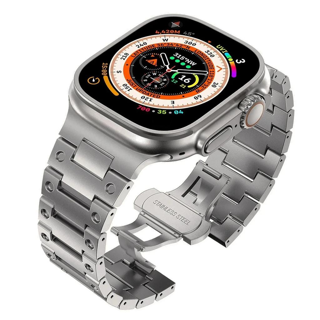 Stainless Steel Strap For Apple Watch Band Ultra 3/2 49mm Series 11 10 9 8 7 45mm 41mm 42mm 46mm Metal Bracelet iWatch 6 5 4 SE