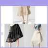 French Style Polka Dot Tulle Midi Skirt With Ruffle Details For Spring Summer Casual Wear