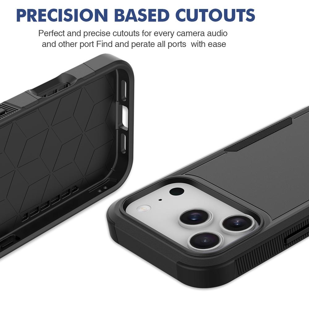 For iPhone 17 Pro Case 2 in 1 PC + TPU Shockproof Phone Cover