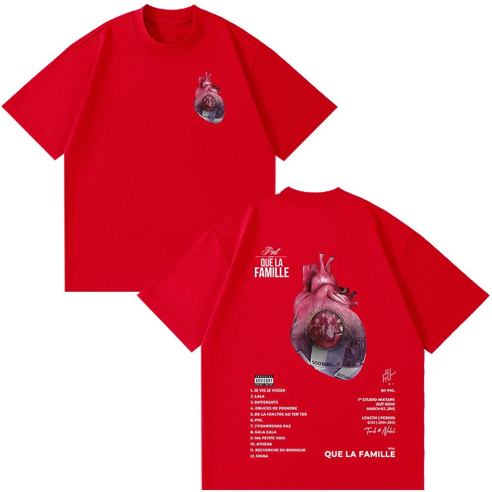 Francouzský rapper PNL Que La Famille Le Monde Chico tričko pánské dámské hip hopová móda trička s krátkým rukávem bavlněná trička s kulatým výstřihem