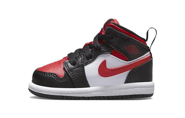 

Jordan 1 Mid Black Fire Red TD 640735-079 23.5