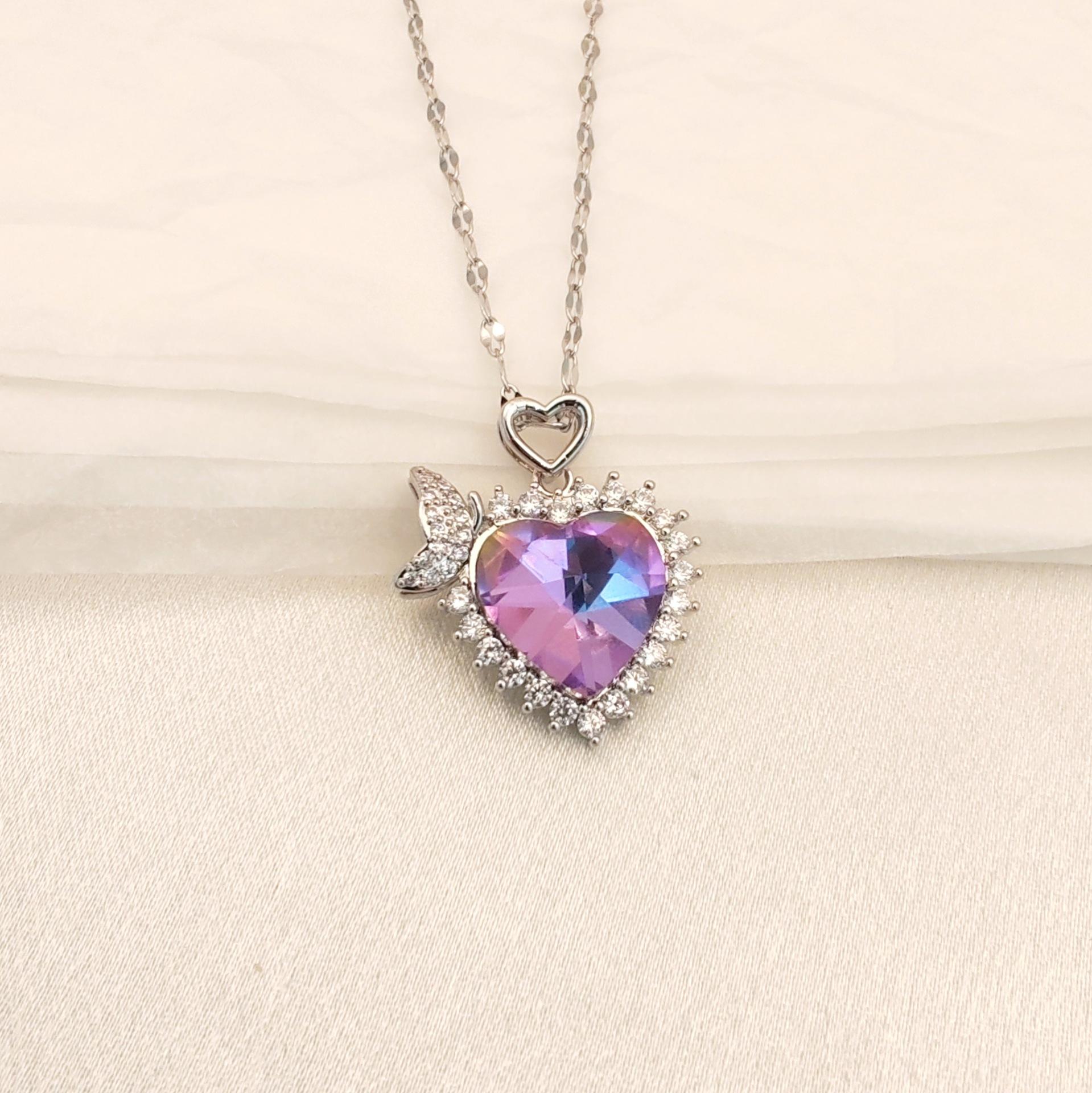 

Love Necklace Women S Design Sense Light Luxury Inlaid Zircon Accessories