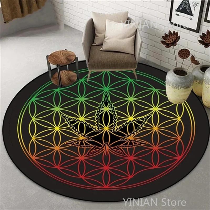 Geometry Round Carpet Cushion Living Room Bedroom Floor Mat Doormat Sofa Computer Chair Area Rug Dropshipping Wholesale