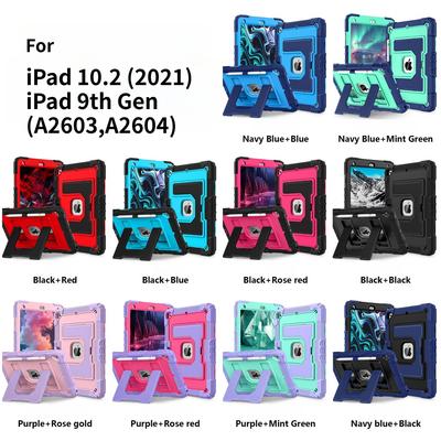 Robuste Schutzhülle für iPad 10.2 (2021)/iPad 9. Generation/(A2603,A2604). Lebendige Farben, dreischichtiger Schutz, Ständer mit mehreren Winkeln