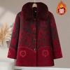 Elderly Autumn and Winter Women's Coat Mother Medium and Long Fur Collar Warm Mink Fleece Top Grandma Fleece Thickened Coat
