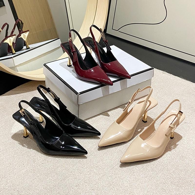 New Style Luxury Designer Summer Women Sandals Pointed Toe Shoes Ladies Elegant High Heel Stripper Sandals Zapatos Mujer
