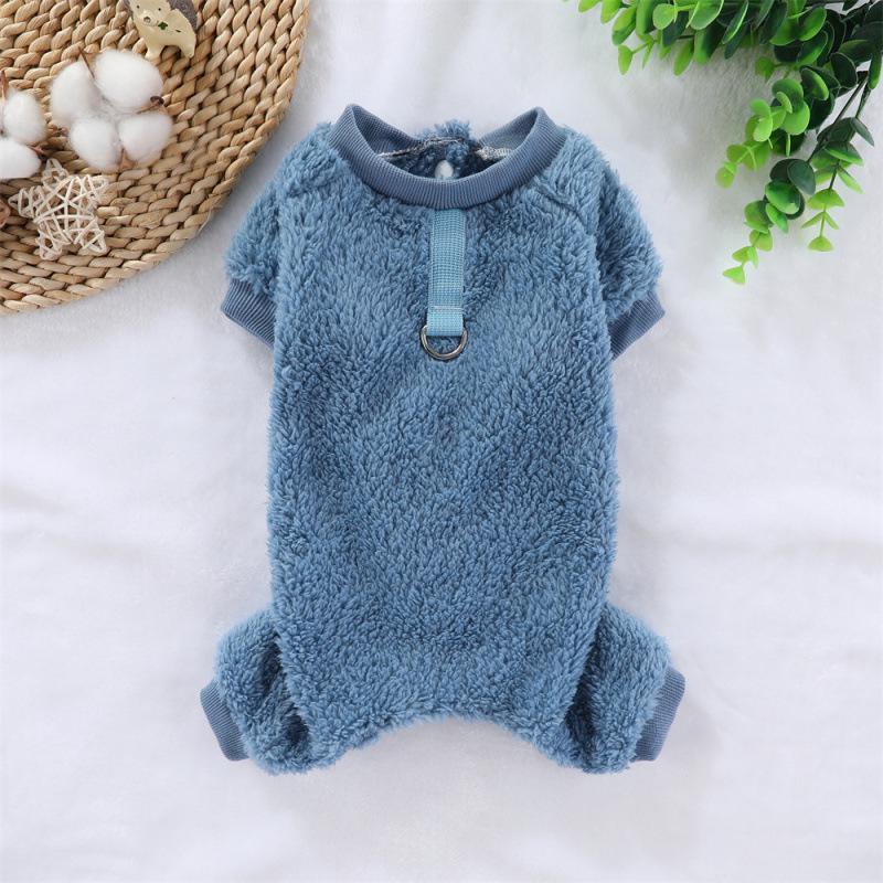 Pet Cozy Double-Sided Fleece Four-Legged Autumn/Winter Outfit for Dogs and Cats - Leash Compatible, No Hood