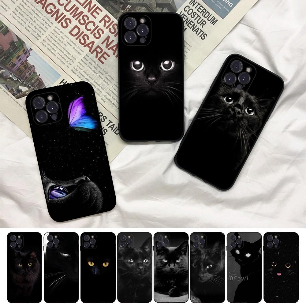 Black Cat Staring Eye Phone Case For iPhone 15 14 11 12 13 Mini Pro XS Max Cover 6 7 8 Plus X XR SE 2020 Funda Shell