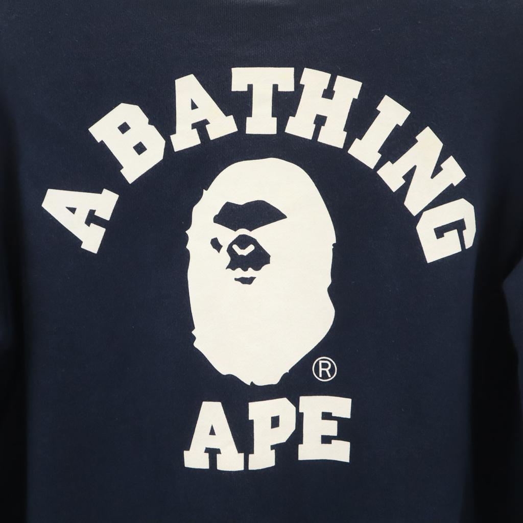 A BATHING APE Long sleeve reversible sweatshirt trainer gray Men's Used