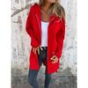 Women S Solid Color Casual Zip Up Hooded Coat
