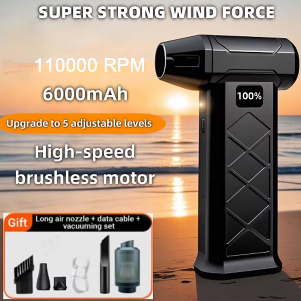 Digital Display Handheld Turbo Violent Fan 110000 RPM Mini Electric Air Blower  Blowing Snow