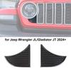 Carbon Fiber Front Grille Headlight Corner Cover Decals for Wrangler JL JT 2024+
