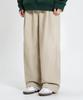 LEMAIN SECOND Single-Pleat Wide Corduroy Elastic Pants [Beige]
