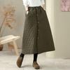 Cotton Padded plus size High waist vintage Spring autumn Winter casual loose long for woman skirts womens skirt