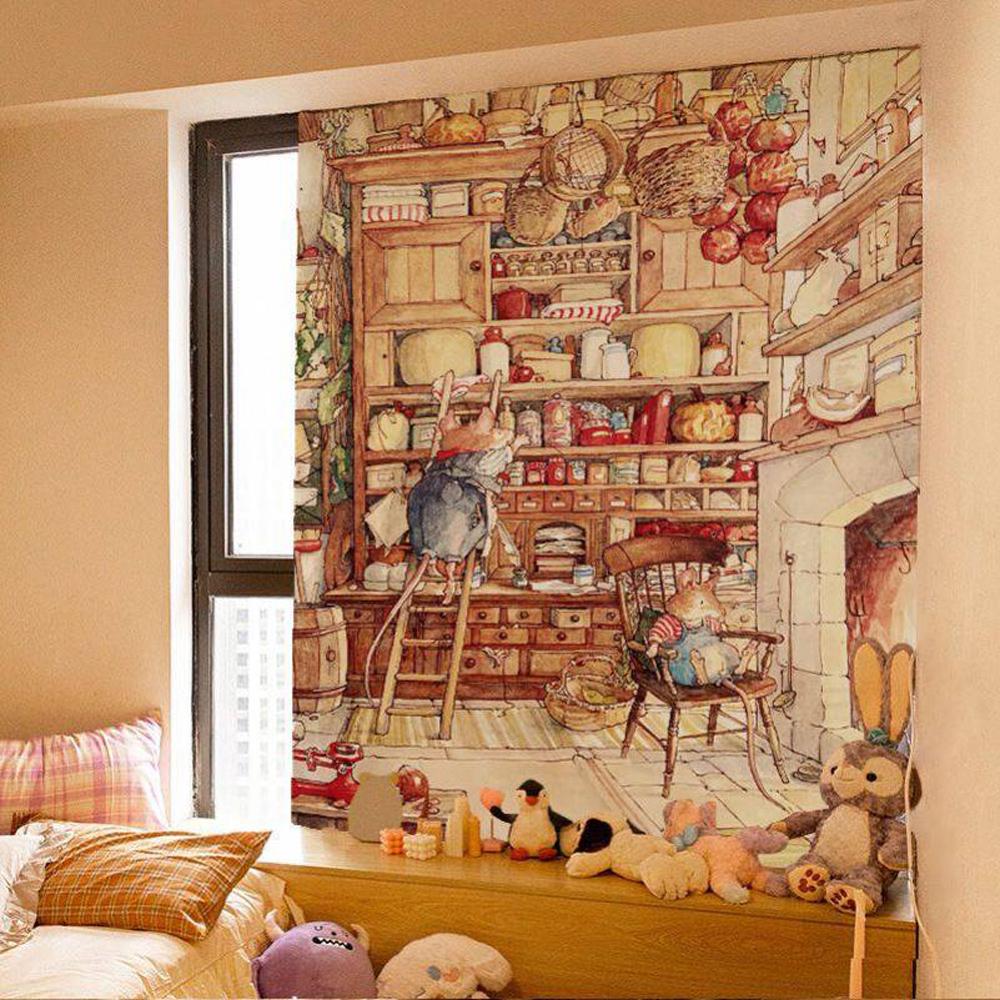 

Brambly Hedge Cartoon Fairy Tale Wall Tapestry Cute Hanging Cloth for Dormitory And Bedroom Decorative Hanging Cloth 74x94cm(29x37in)