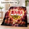Custom Text Flannel Blanket VfB Stuttgart FC Print Warm Cozy Blanket Home Sofa Bedding