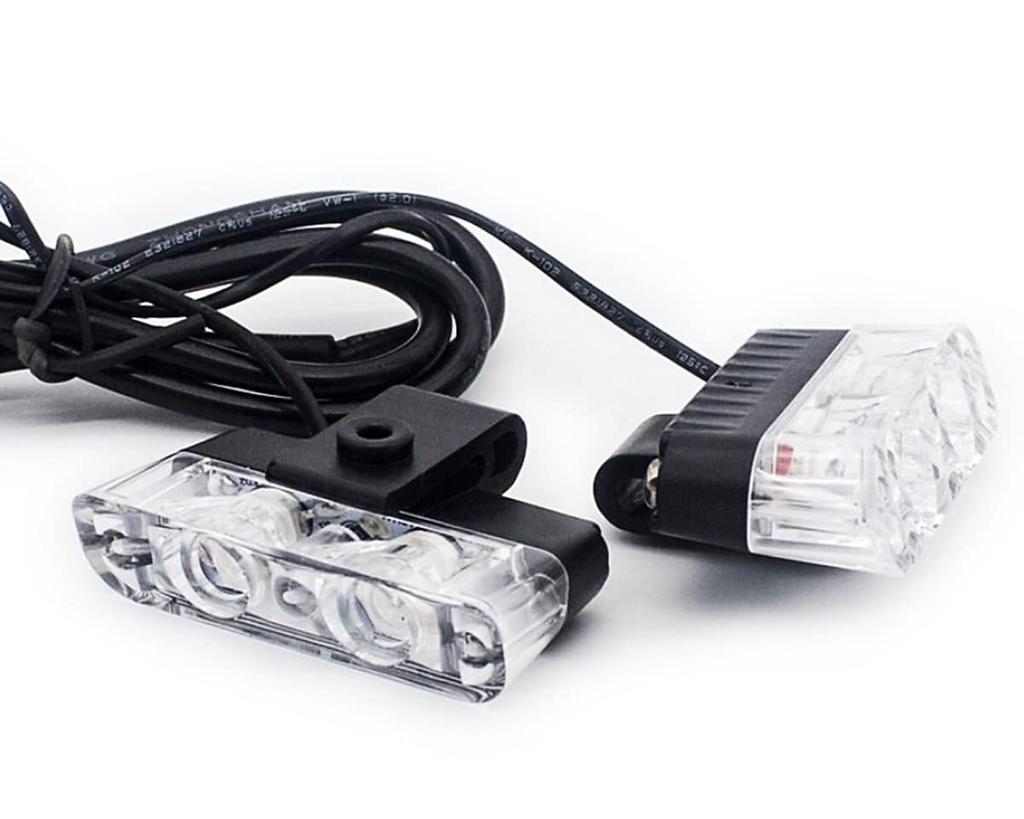 LED Strobe Flashlight 12V Car Kit with Switch Super Bright High Brightness Strobe Light 2 Rows X 8 Lights Car LED Light Kit (Amber)