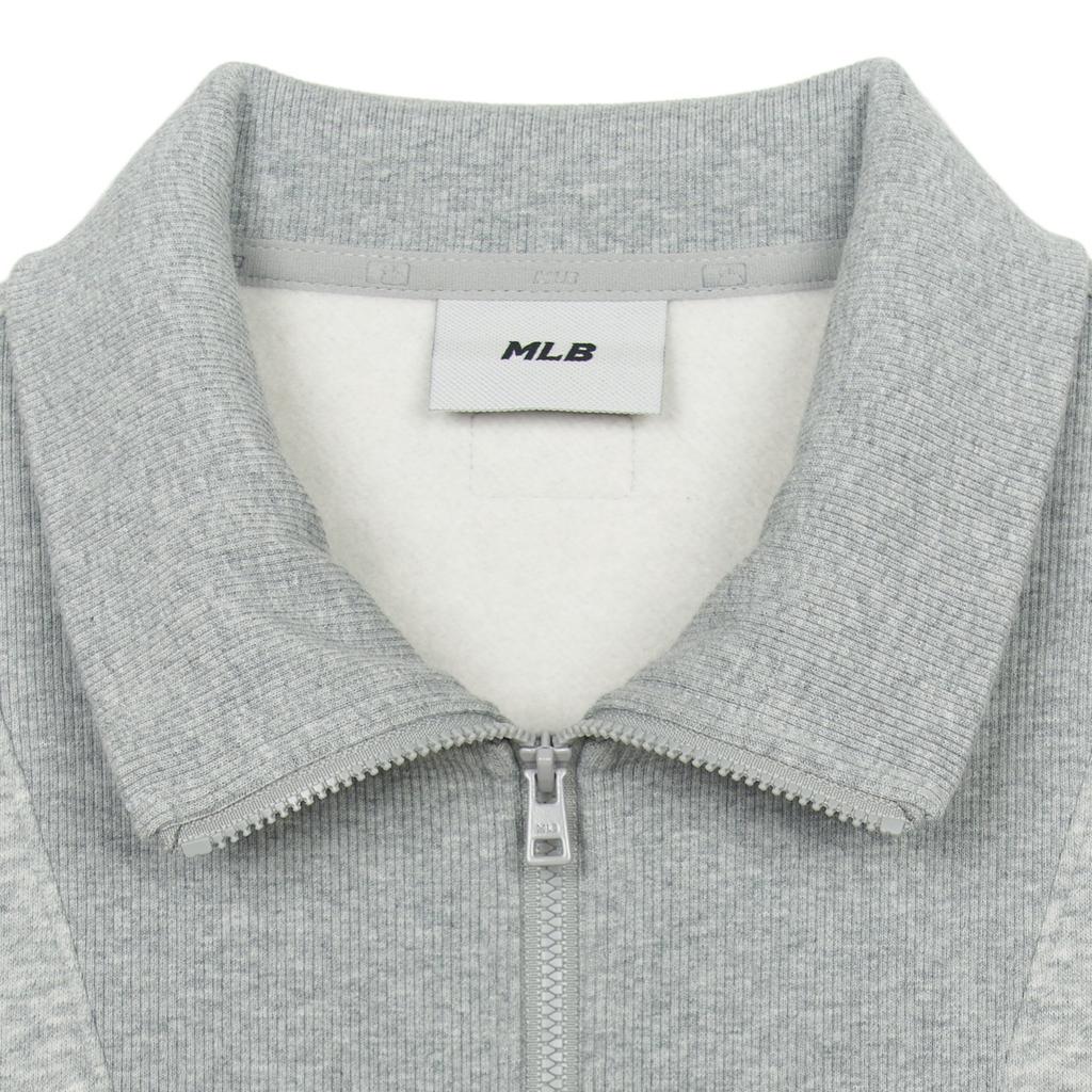 MLB New York Yankees Comfortable Polo Neck Loose Long Sleeve Half Zip Sweatshirt Unisex Sweatshirt Gray 3AMTB0546-09MGS