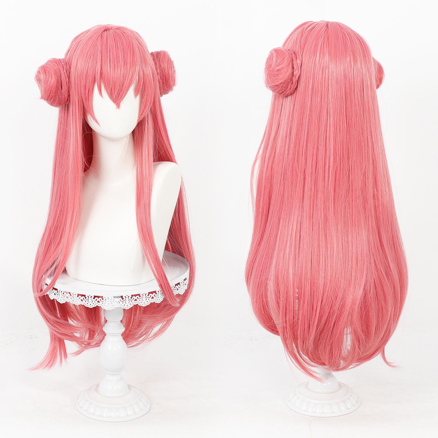 

Cosplay Wig Project Sekai-Colorful Stage Feat Anime Wig Airi Momoi Pink Double Grab Chignon Synthetic Game Role Play Wig