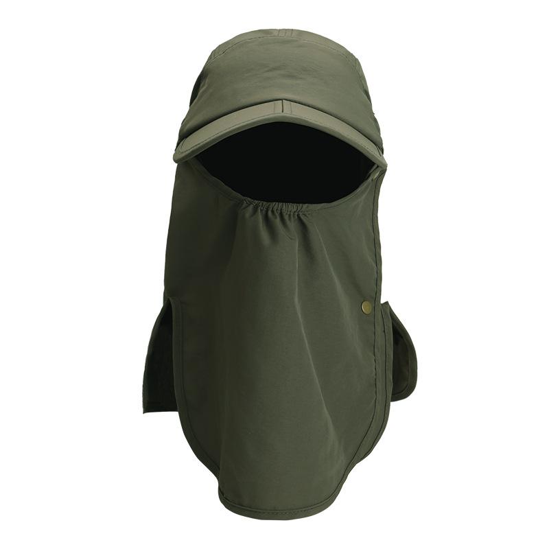 Cycling Cap Summer Men's and Women's Outdoor Protective Cover, Face Protection, UV Protection, Neck Protection, Removable Mask, Peaked Cap.