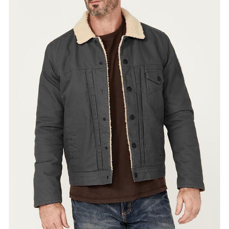 Autumn and Winter Men's Jacket Fleece Cotton Casual Jacket Men's Jacket