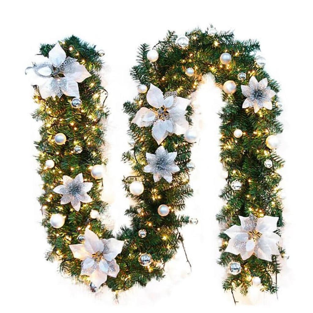 24-inch Artificial Norfolk Pine Front Door Christmas Wreath 60cm Greenery Fake Garland Outdoor Holiday Decoration Wreath