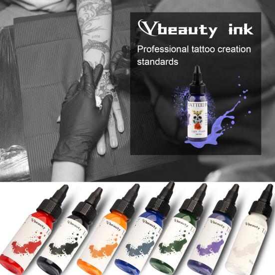 Safe Tattoo Ink Solid Color Easy Absorption Beauty Tool Colored Permanent Pigment