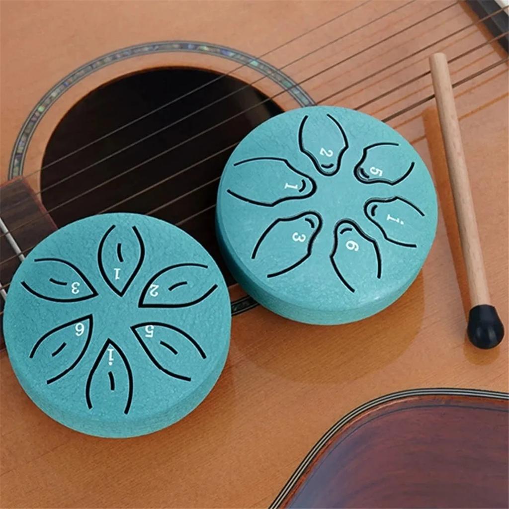 Çelik Dil Tamburu Taşınabilir Yağmur Tamburu Hand Pan Tambur Perküsyon Müzik Aletleri 3 İnç 6 Nota Yoga Meditasyonu Müzikal Oyuncak İçin