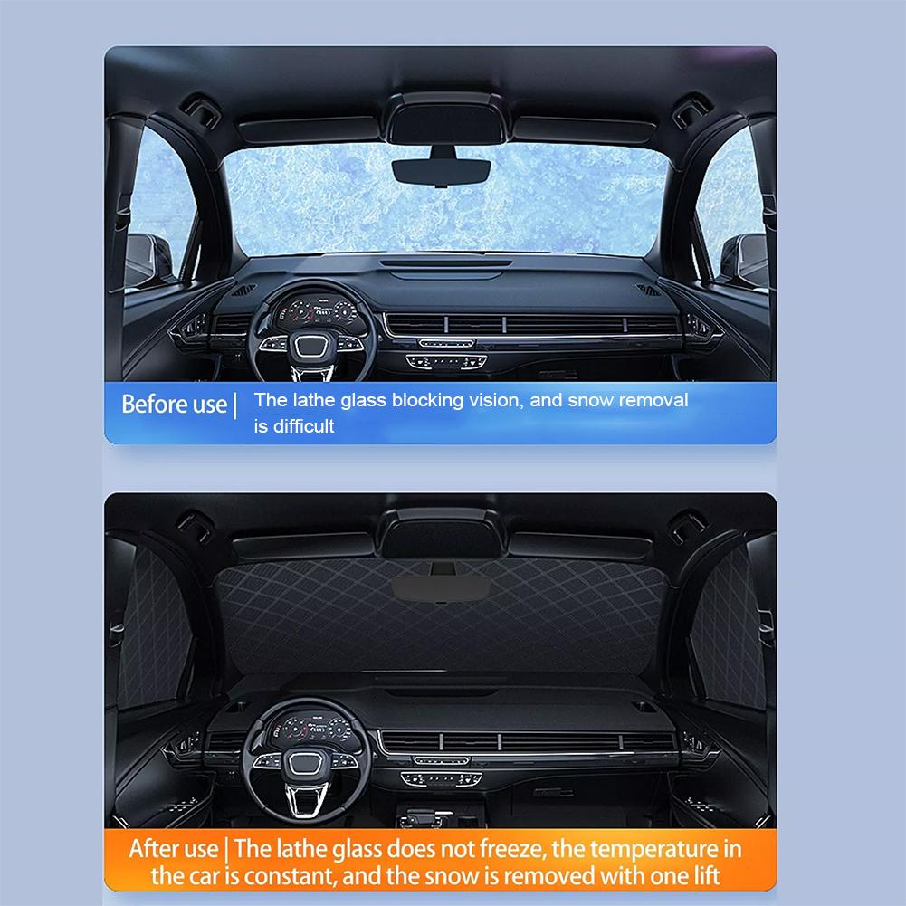 Large Car Snow Cover Thicken Car Winter Windshield Anti-Frost Protection Hood Protector Cover Snowproof Sunshade T4H1