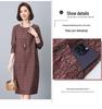 2025 Retro Floral Loose Fit Dress for Women - Spring & Autumn, Round Neck, Perfect for Middle-Aged Mothers