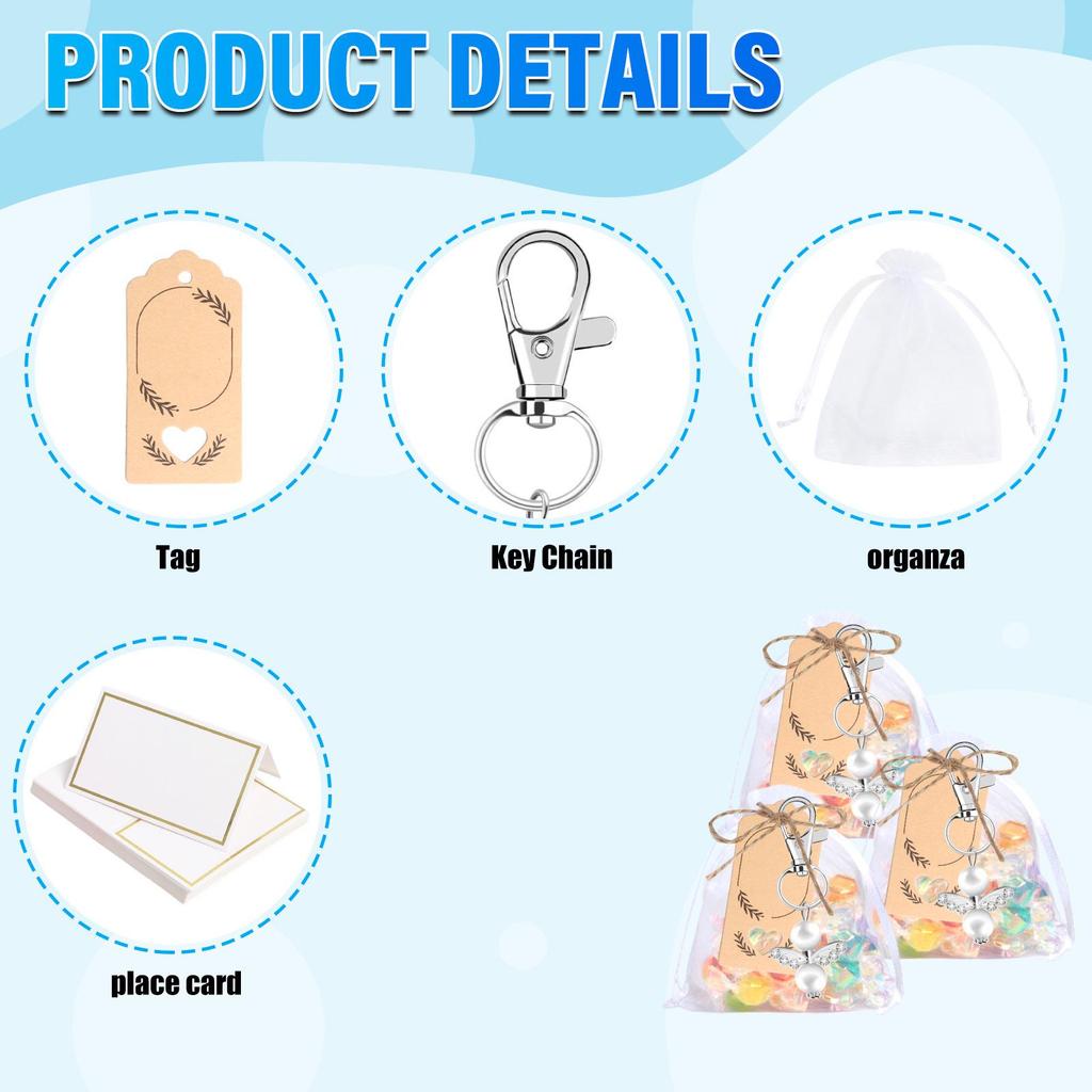 TEMU Guardian Angel Keychain Pendant Party Favor & Wedding Place Card Souvenir